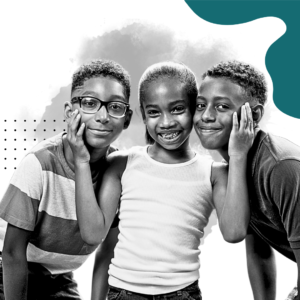 A picture showing three siblings, representing the eldest, middle, and youngest child, each engaging in different activities symbolizing their unique cognitive and social strengths.