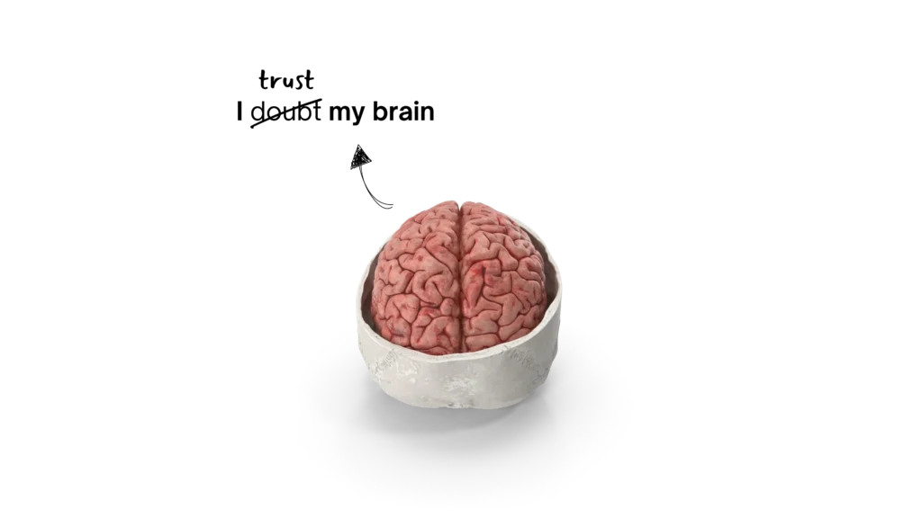 Conceptual image of a man with parts of his head decaying into soil, symbolizing brain rot and cognitive decline.
