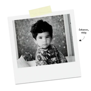 A two-year-old boy in Lebanon, 1994 — a quiet moment capturing innocence and untapped potential before his journey of self-discovery began.